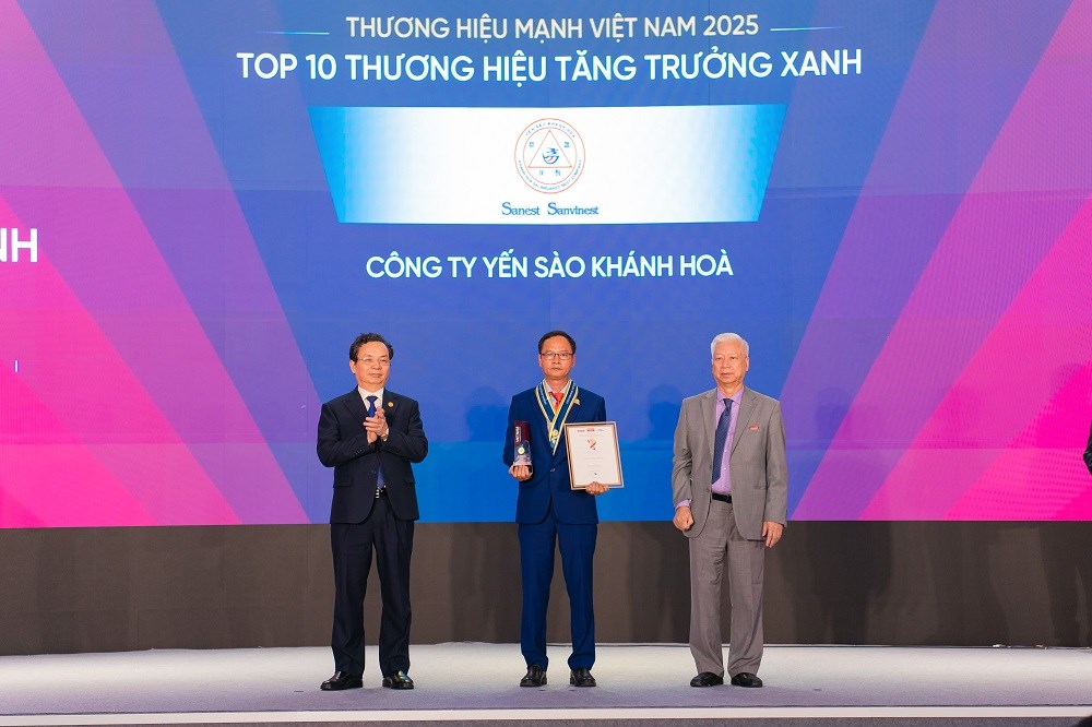 Yến sào Khánh Hòa được vinh danh Thương hiệu tăng trưởng xanh 2025 - ảnh 1