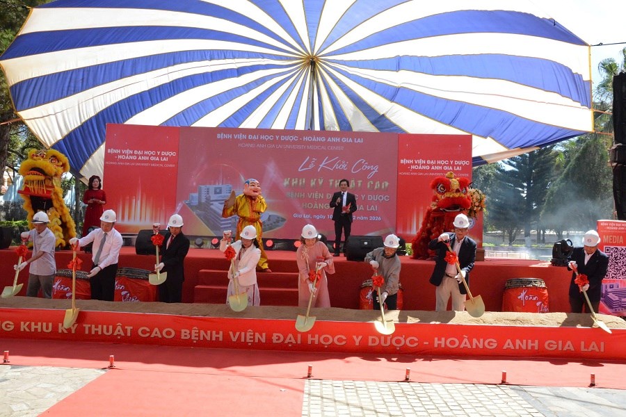 Bệnh viện Đại học Y Dược - Hoàng Anh Gia Lai khởi công Khu điều trị kĩ thuật cao  - ảnh 1