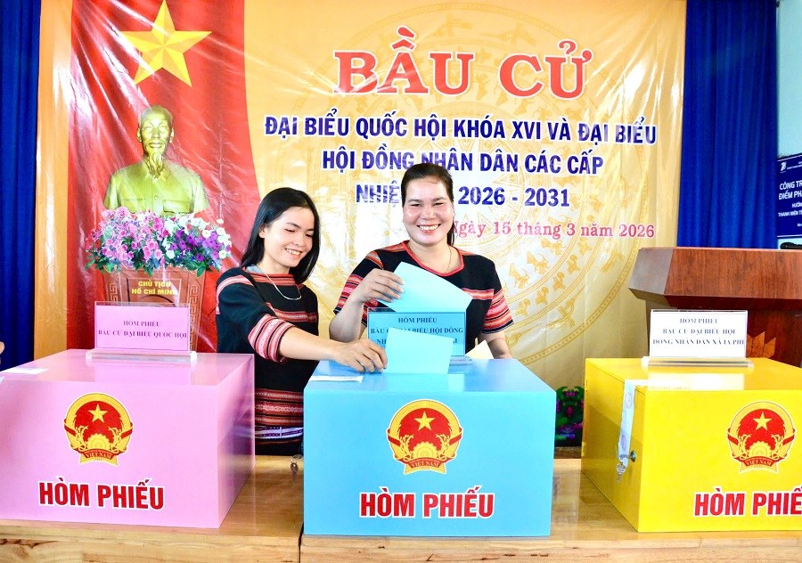 Gia Lai: Cử tri xã Ia Phí phấn khởi tham gia bầu cử đại biểu Quốc hội và HĐND các cấp - ảnh 1
