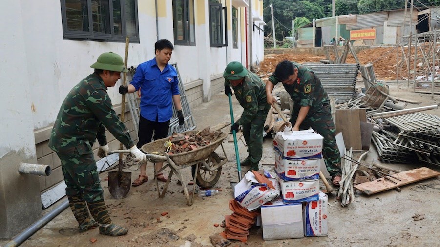 Gia Lai: Binh đoàn 15 chung sức hoàn thiện ngôi trường vùng biên - ảnh 3