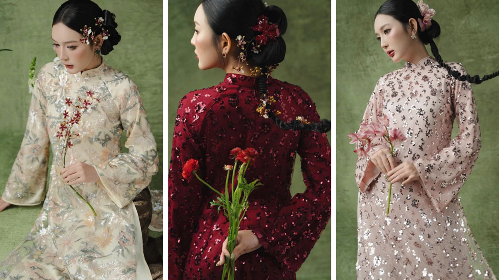 Áo dài kim sa lên ngôi trong dịp Tết 2026 - ảnh 3