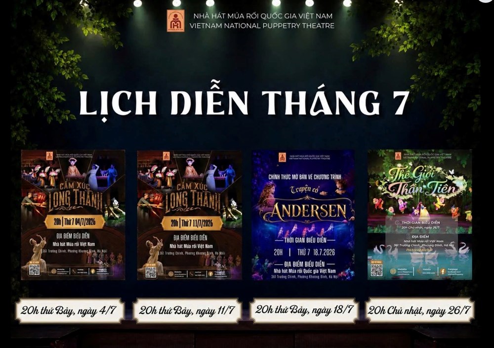 Thưởng thức 3 chương trình đặc sắc trong tháng 7.2026 của Nhà hát Múa rối Việt Nam - ảnh 1