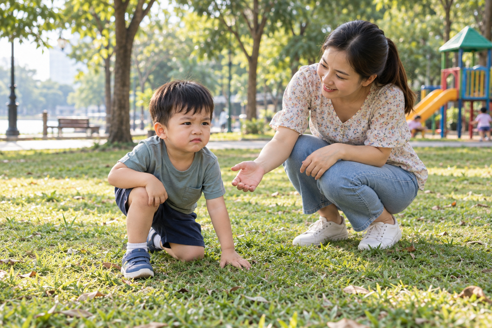 Dạy con mạnh mẽ từ những lần vấp ngã - ảnh 1