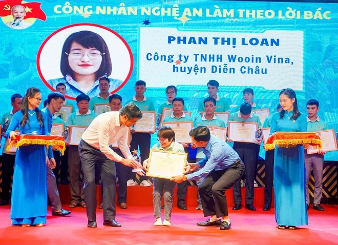 Tuyên dương 95 điển hình công nhân Nghệ An làm theo lời Bác - ảnh 1