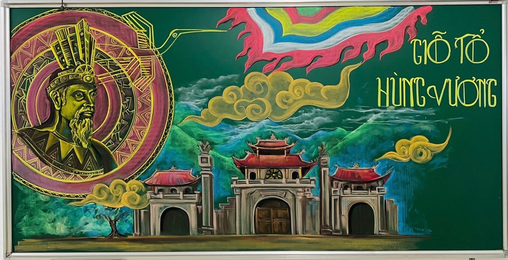 Thầy giáo “tái hiện” lịch sử mừng ngày Quốc khánh bằng phấn màu - ảnh 7
