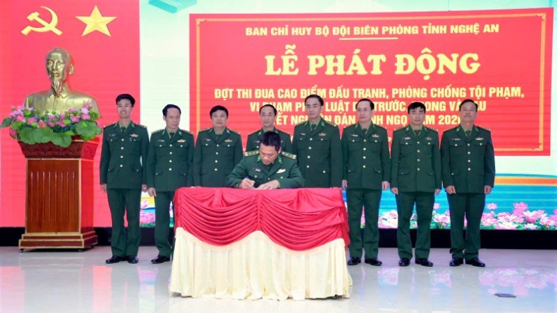 Bộ đội Biên phòng tỉnh Nghệ An phát động cao điểm phòng, chống tội phạm dịp Tết Nguyên đán - ảnh 1