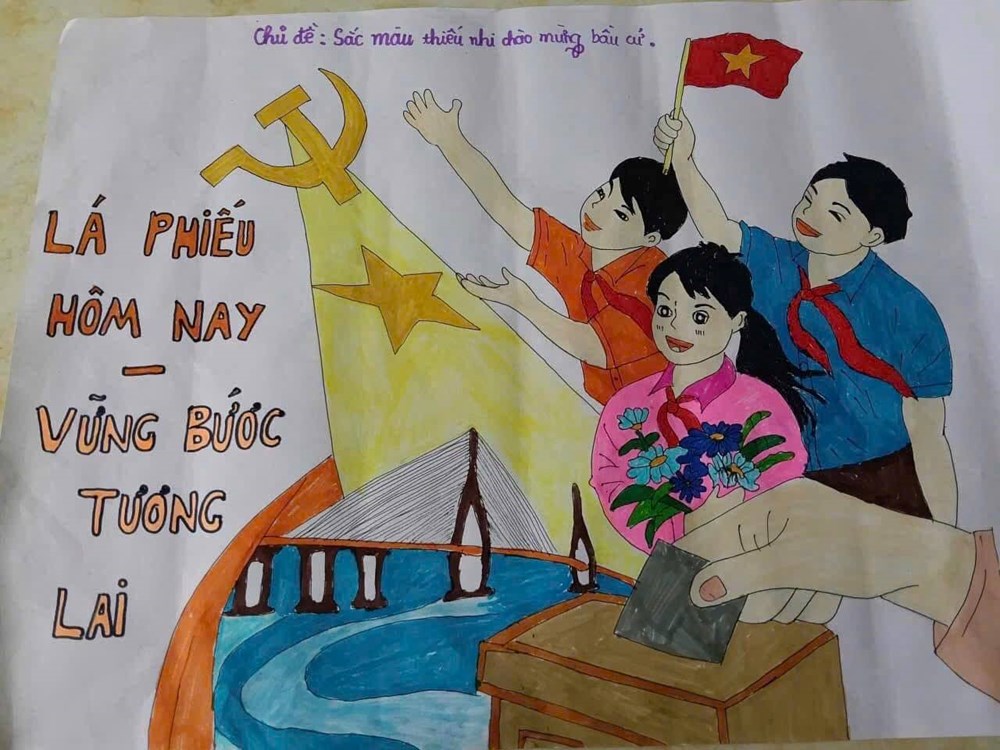 Tuổi trẻ lan tỏa thông điệp bầu cử qua những bức tranh vẽ cổ động - ảnh 7
