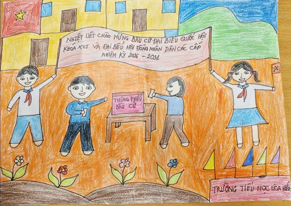 Tuổi trẻ lan tỏa thông điệp bầu cử qua những bức tranh vẽ cổ động - ảnh 3