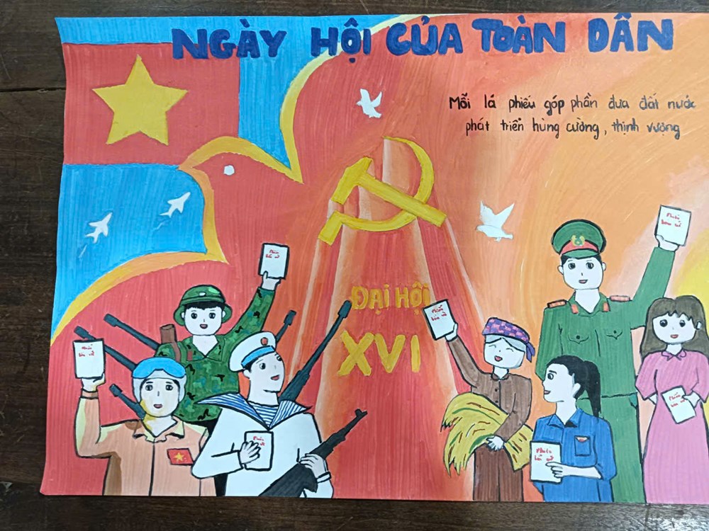 Tuổi trẻ lan tỏa thông điệp bầu cử qua những bức tranh vẽ cổ động - ảnh 9