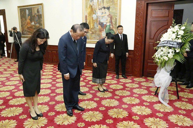 Bộ trưởng Nguyễn Văn Hùng viếng nguyên Chủ tịch Khamtay Siphandone - ảnh 1
