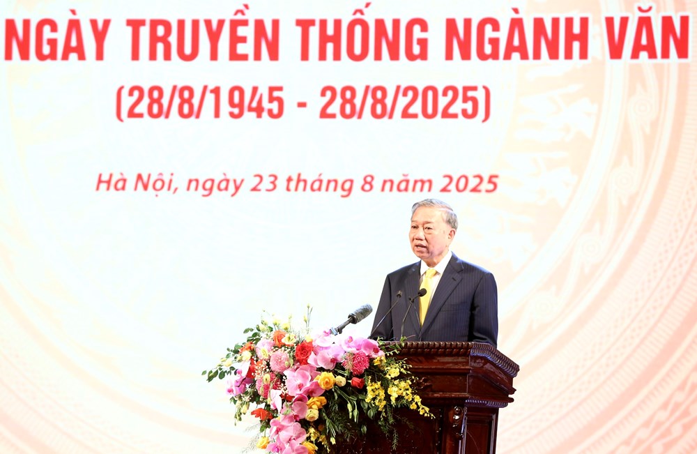 Toàn văn phát biểu của Tổng Bí thư Tô Lâm tại Lễ kỷ niệm 80 năm Ngày truyền thống ngành Văn hoá - ảnh 1