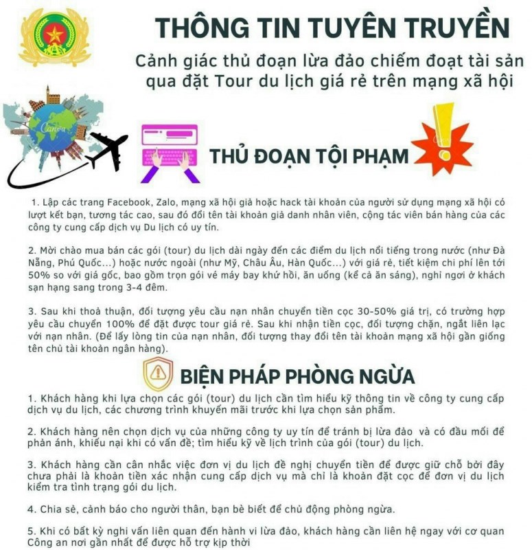 Công an Thái Bình cảnh báo chiêu trò lừa đảo “Tour du lịch 0 đồng” - ảnh 1