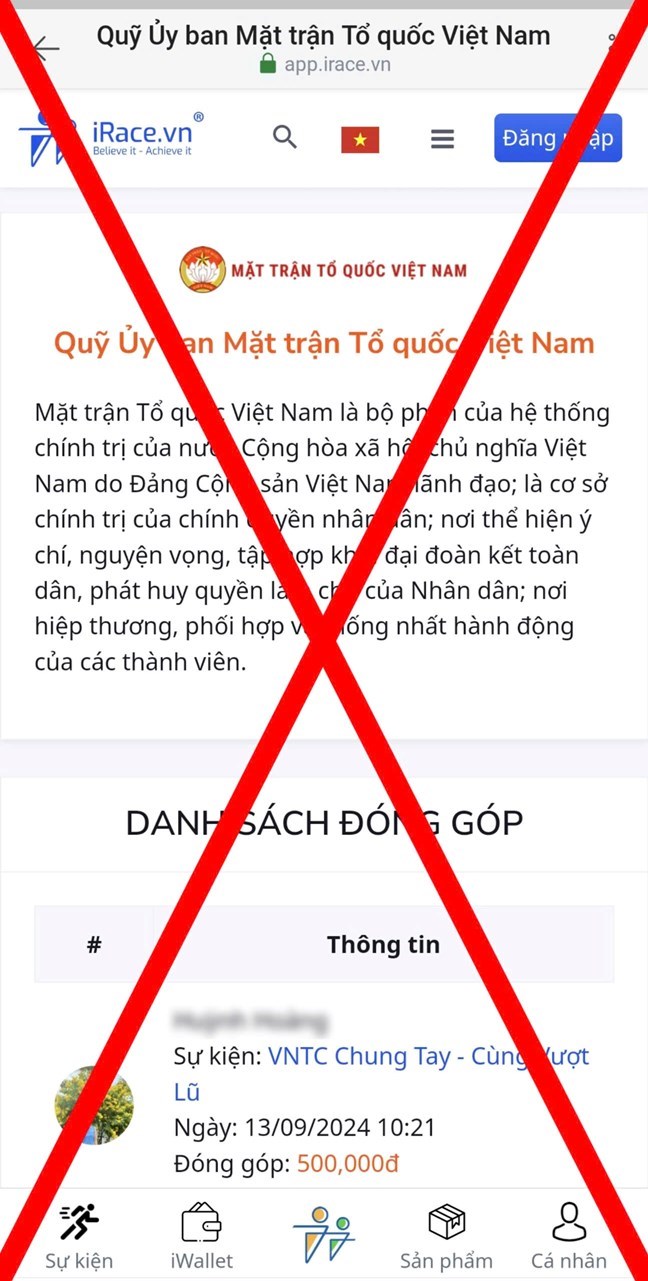 Không chuyển tiền vào những tài khoản giả mạo MTTQ Việt Nam - ảnh 1