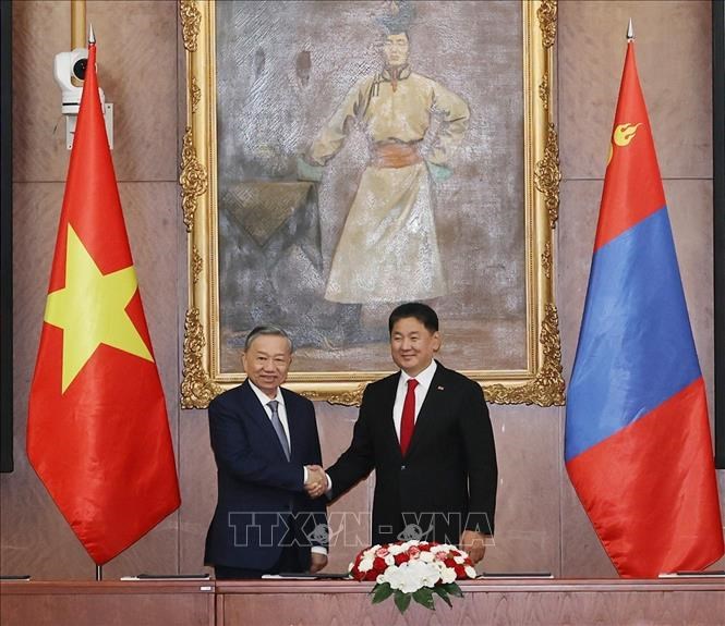 Tổng Bí thư, Chủ tịch nước Tô Lâm hội đàm với Tổng thống Mông Cổ - ảnh 1
