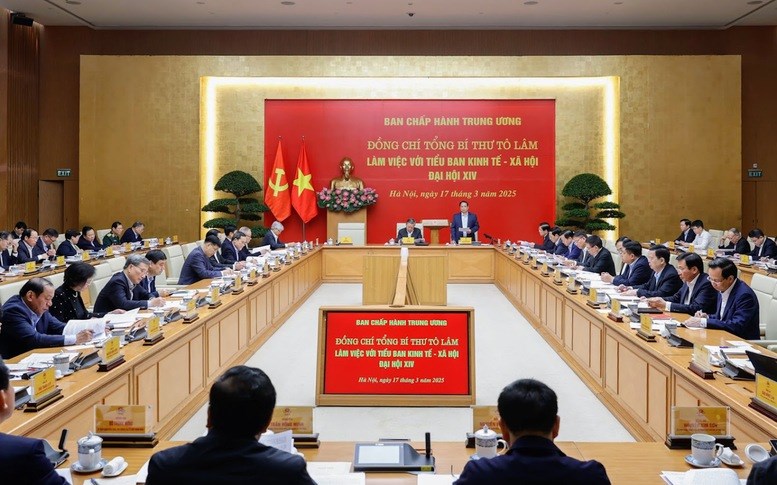 Tổng Bí thư Tô Lâm làm việc với Tiểu ban Kinh tế - xã hội Đại hội XIV - ảnh 2