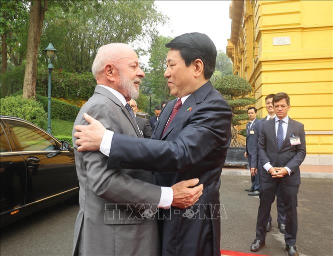 Chủ tịch nước Lương Cường chủ trì lễ đón chính thức Tổng thống Brazil - ảnh 3