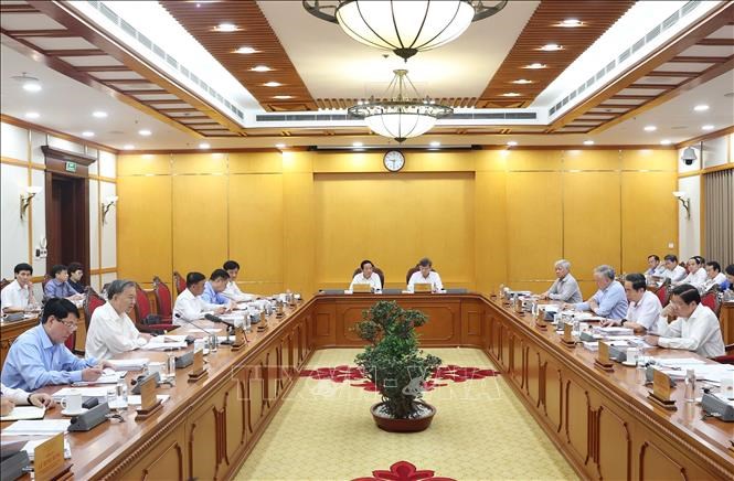 Tổng Bí thư Tô Lâm chủ trì cuộc họp cho ý kiến về tiến độ sắp xếp tổ chức bộ máy và đơn vị hành chính các cấp - ảnh 3