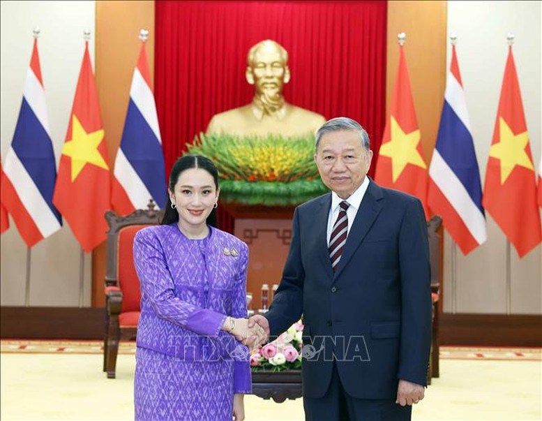 Tổng Bí thư Tô Lâm tiếp Thủ tướng Thái Lan Paetongtarn Shinawatra - ảnh 1
