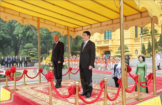 Chủ tịch nước Lương Cường chủ trì lễ đón chính thức Tổng thống Hungary - ảnh 3