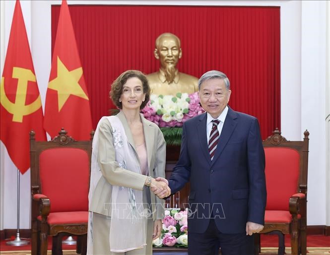 Tổng Bí thư Tô Lâm tiếp Tổng Giám đốc UNESCO - ảnh 1