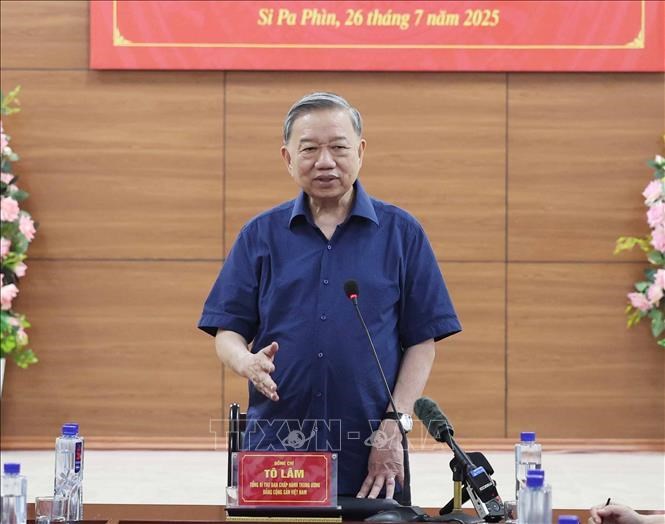 Tổng Bí thư Tô Lâm kiểm tra vận hành hoạt động hệ thống chính trị xã Si Pa Phìn (tỉnh Điện Biên) - ảnh 5