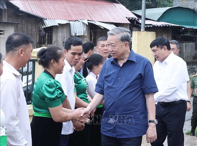 Tổng Bí thư Tô Lâm kiểm tra vận hành hoạt động hệ thống chính trị xã Si Pa Phìn (tỉnh Điện Biên) - ảnh 6