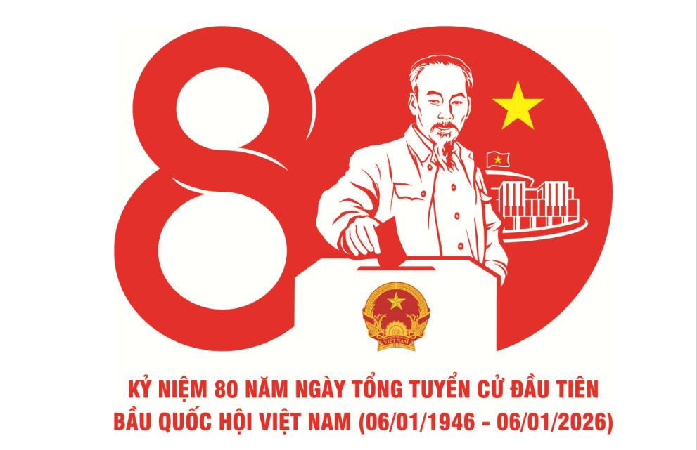 Mẫu biểu trưng, bộ nhận diện chính thức kỷ niệm 80 năm Ngày Tổng tuyển cử đầu tiên bầu Quốc hội Việt Nam - ảnh 1