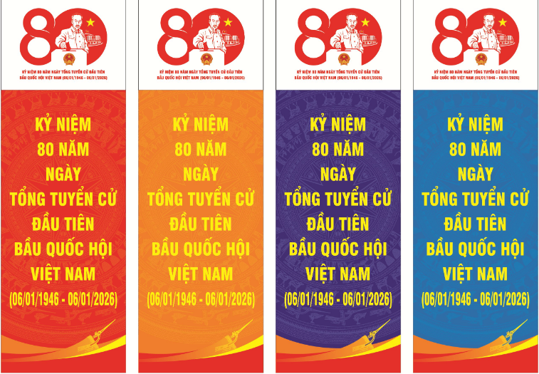 Mẫu biểu trưng, bộ nhận diện chính thức kỷ niệm 80 năm Ngày Tổng tuyển cử đầu tiên bầu Quốc hội Việt Nam - ảnh 4