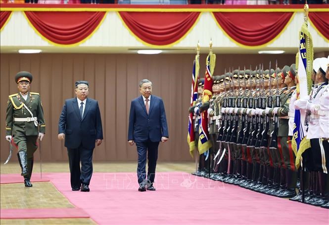 Lễ đón Tổng Bí thư Tô Lâm thăm cấp Nhà nước Cộng hòa Dân chủ Nhân dân Triều Tiên - ảnh 1