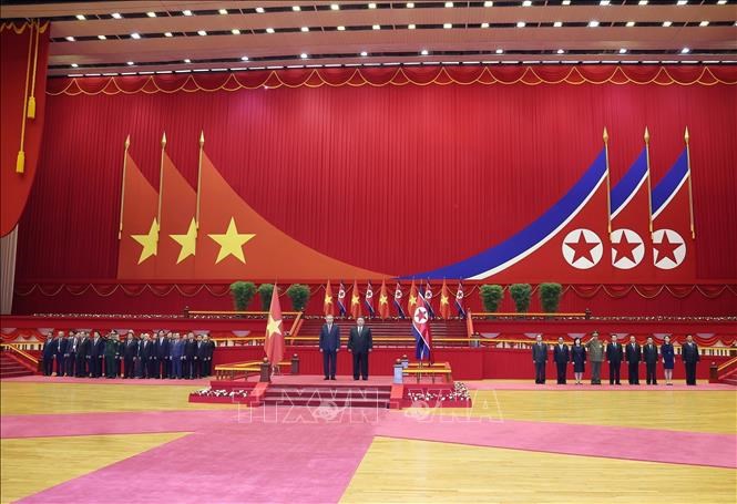 Lễ đón Tổng Bí thư Tô Lâm thăm cấp Nhà nước Cộng hòa Dân chủ Nhân dân Triều Tiên - ảnh 4