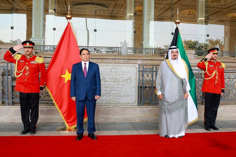 Thủ tướng Kuwait chủ trì lễ đón chính thức Thủ tướng Phạm Minh Chính - ảnh 2