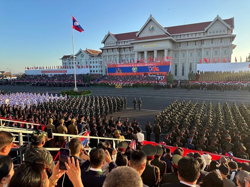 Tổng Bí thư Tô Lâm và phu nhân dự Lễ kỷ niệm 50 năm Quốc khánh Lào - ảnh 4