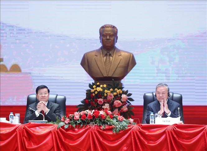 Tổng Bí thư Tô Lâm thông báo kết quả Đại hội đại biểu toàn quốc lần thứ XIV của Đảng Cộng sản Việt Nam tại Lào - ảnh 2