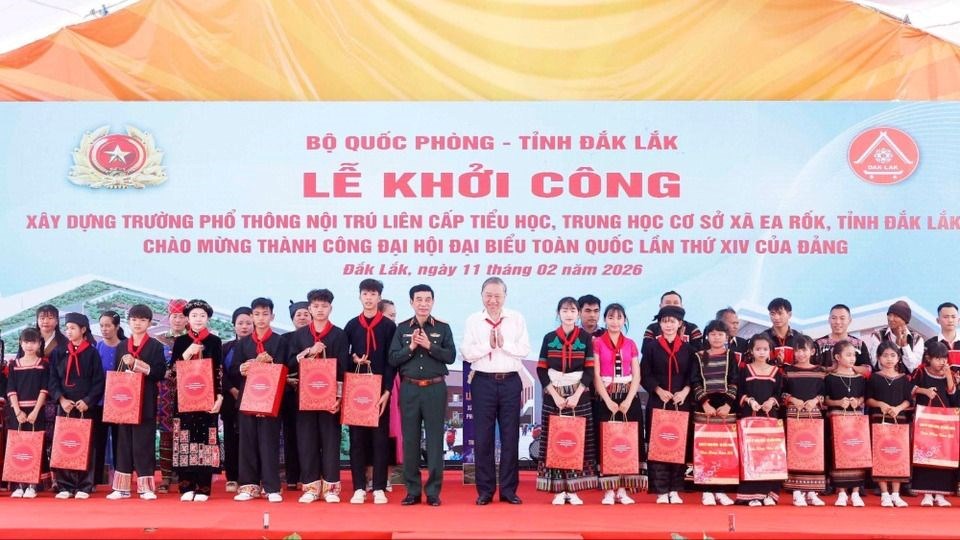 Tổng Bí thư Tô Lâm dự Lễ khởi công Trường Phổ thông nội trú liên cấp tại xã Ea Rốk, Đắk Lắk - ảnh 3