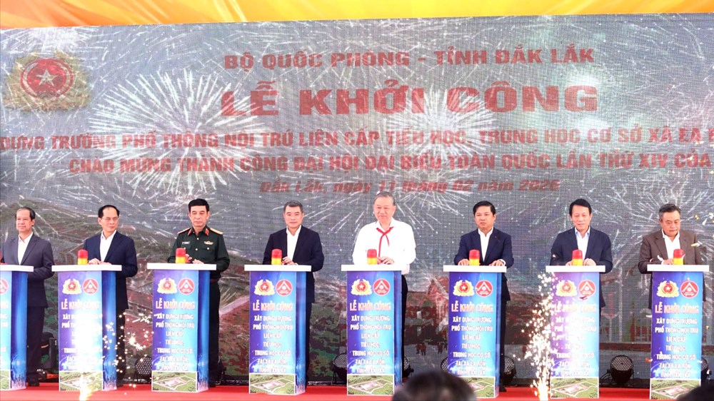 Tổng Bí thư Tô Lâm dự Lễ khởi công Trường Phổ thông nội trú liên cấp tại xã Ea Rốk, Đắk Lắk - ảnh 1