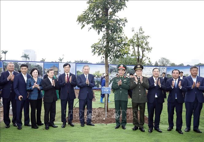 Tổng Bí thư Tô Lâm dự Lễ phát động 'Tết trồng cây đời đời nhớ ơn Bác Hồ' tại Hà Nội - ảnh 4