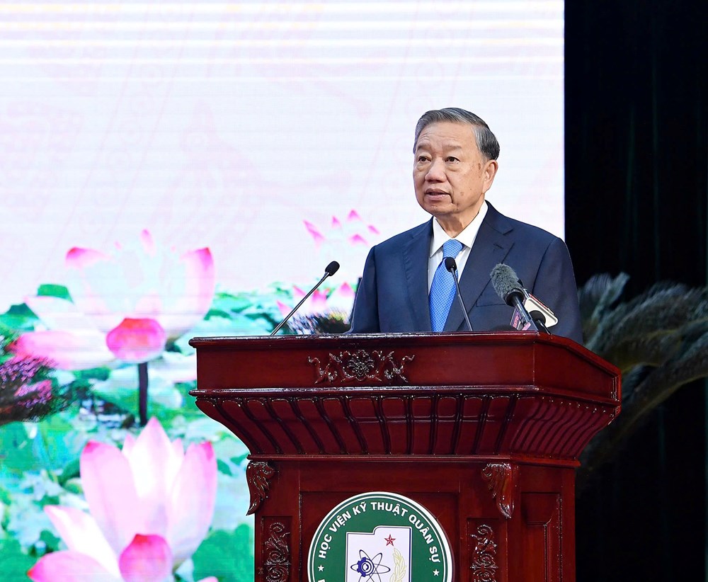 Tổng Bí thư Tô Lâm thăm và làm việc với Học viện Kỹ thuật quân sự - ảnh 3