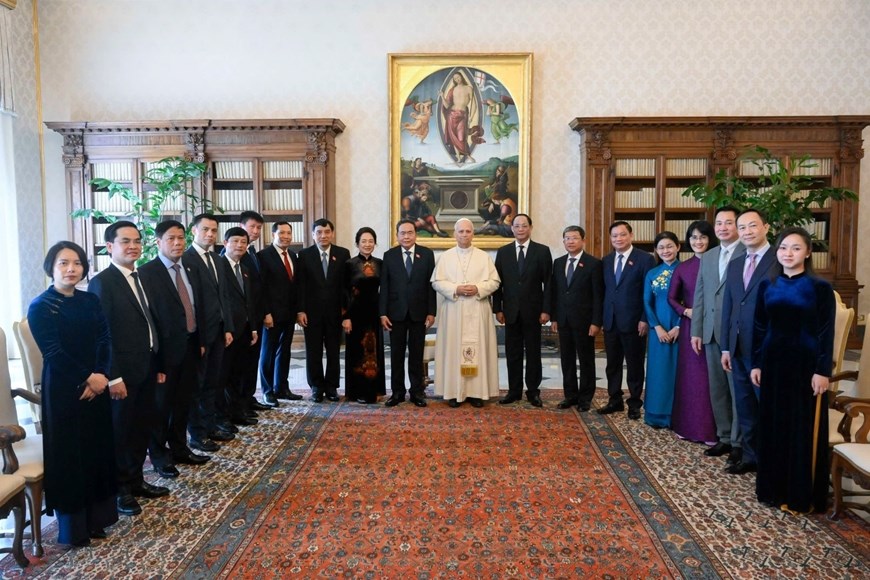 Chủ tịch Quốc hội Trần Thanh Mẫn hội kiến Giáo hoàng, chuyển Thư mời thăm Việt Nam của Tổng Bí thư, Chủ tịch nước Tô Lâm - ảnh 3