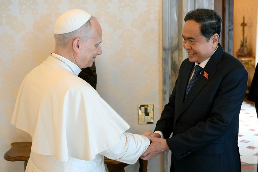 Chủ tịch Quốc hội Trần Thanh Mẫn hội kiến Giáo hoàng, chuyển Thư mời thăm Việt Nam của Tổng Bí thư, Chủ tịch nước Tô Lâm - ảnh 1