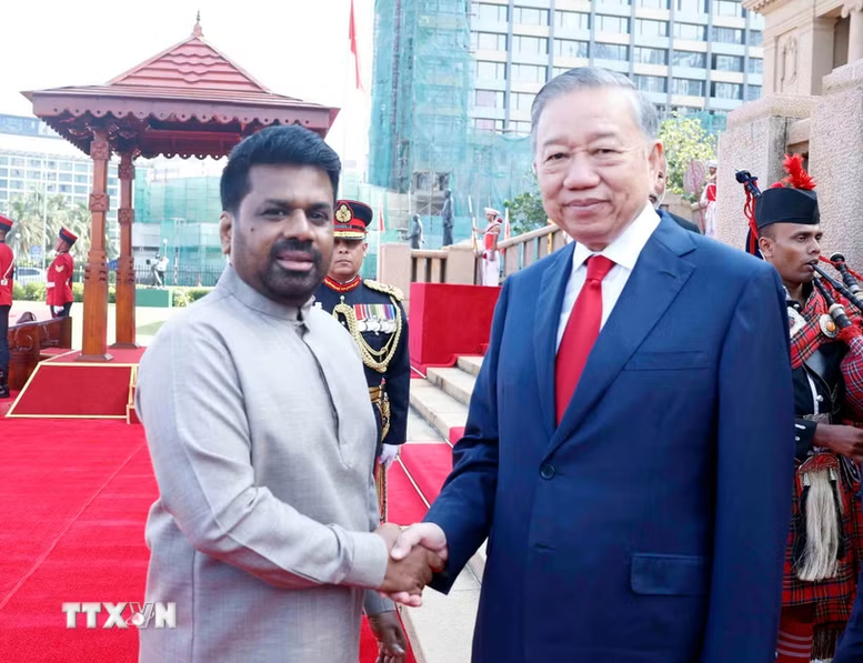 Lễ đón trọng thể Tổng Bí thư, Chủ tịch nước Tô Lâm thăm cấp Nhà nước Sri Lanka - ảnh 1
