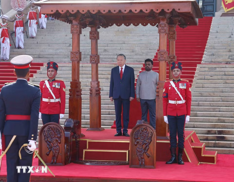 Lễ đón trọng thể Tổng Bí thư, Chủ tịch nước Tô Lâm thăm cấp Nhà nước Sri Lanka - ảnh 2