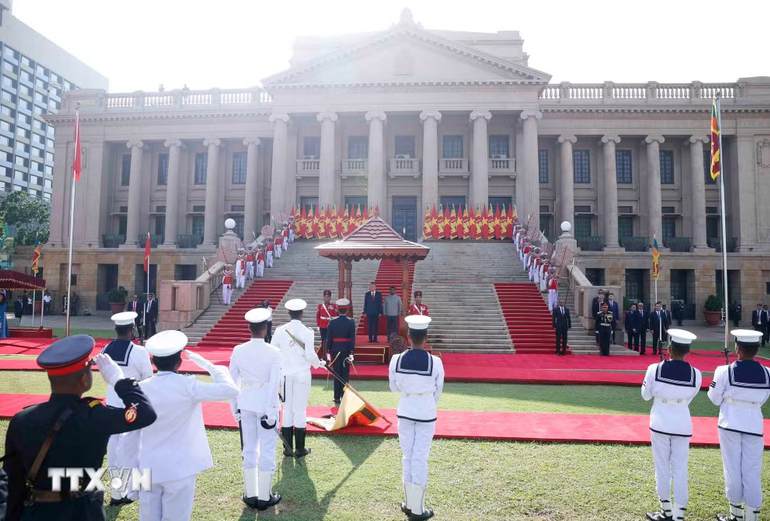Lễ đón trọng thể Tổng Bí thư, Chủ tịch nước Tô Lâm thăm cấp Nhà nước Sri Lanka - ảnh 3