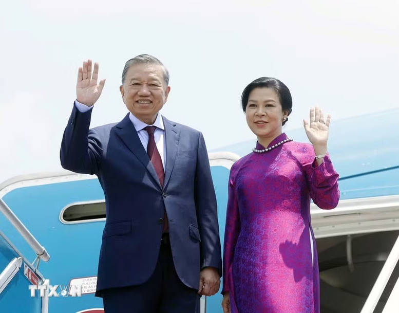 Tổng Bí thư, Chủ tịch nước Tô Lâm và phu nhân lên đường thăm chính thức Thái Lan - ảnh 1