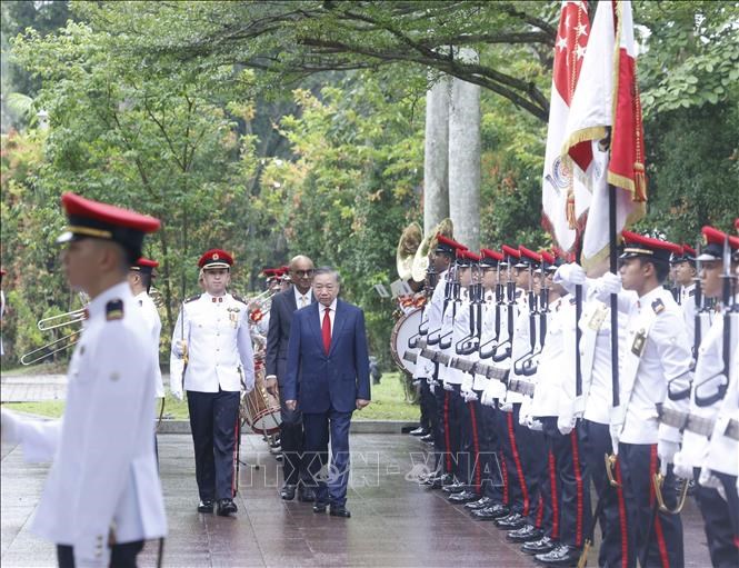 Lễ đón Tổng Bí thư, Chủ tịch nước Tô Lâm và phu nhân thăm cấp Nhà nước CH Singapore - ảnh 1