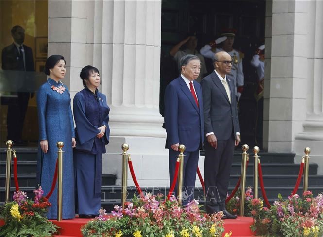Lễ đón Tổng Bí thư, Chủ tịch nước Tô Lâm và phu nhân thăm cấp Nhà nước CH Singapore - ảnh 4