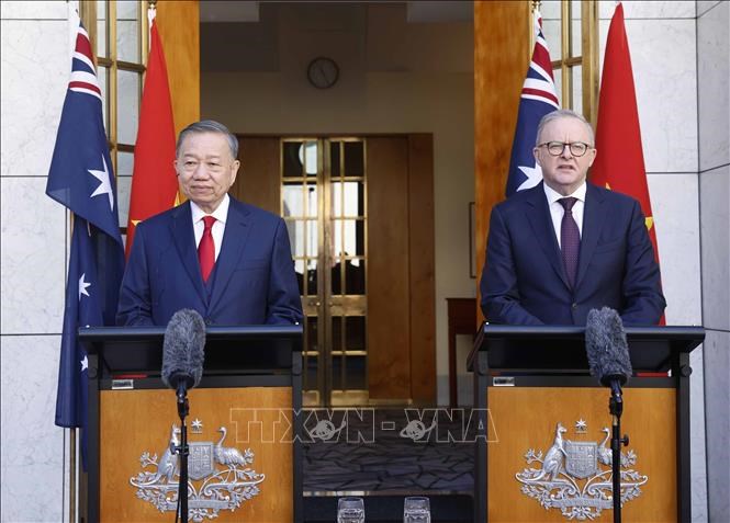 Tổng Bí thư, Chủ tịch nước Tô Lâm và Thủ tướng Australia gặp gỡ báo chí - ảnh 2