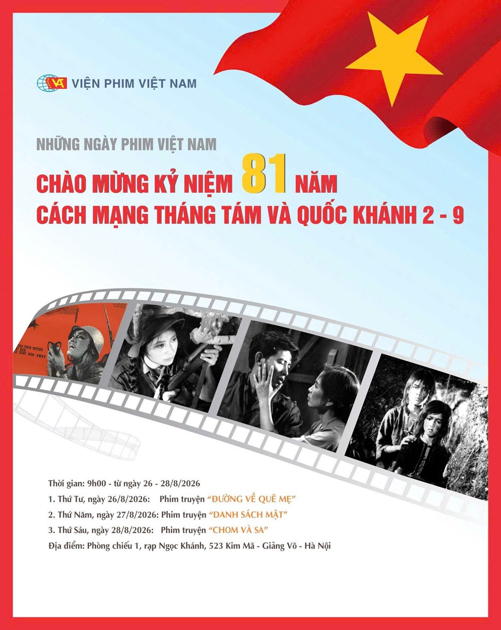 Những Ngày phim Việt Nam chào mừng kỷ niệm 81 năm Cách mạng tháng Tám và Quốc khánh 2.9 - ảnh 1