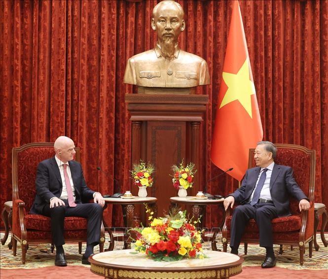 Tổng Bí thư, Chủ tịch nước Tô Lâm tiếp Chủ tịch Liên đoàn Bóng đá thế giới - ảnh 3