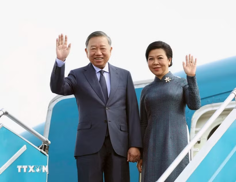 Tổng Bí thư, Chủ tịch nước Tô Lâm cùng phu nhân lên đường thăm Nga, Pháp và dự Hội nghị Thượng đỉnh Không gian vũ trụ - ảnh 1