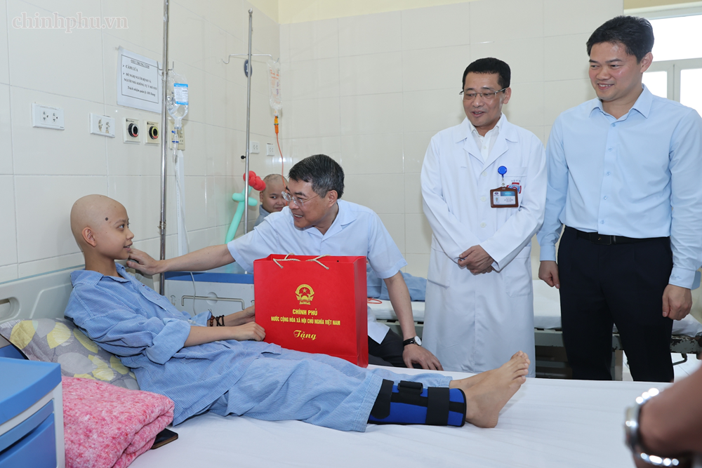 Thủ tướng trao quà của Tổng Bí thư, Chủ tịch nước Tô Lâm tặng các bệnh nhi ung thư - ảnh 1